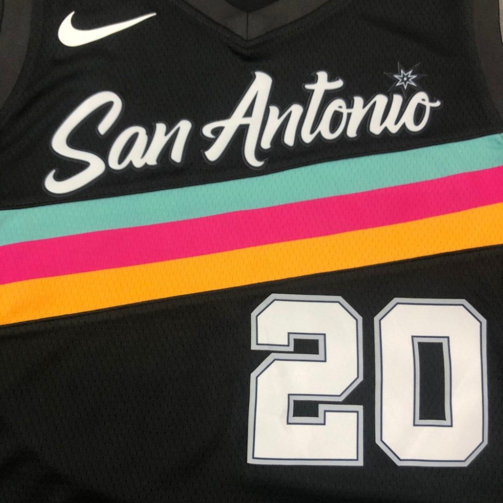 Men's San Antonio Spurs Manu Ginobili #20 Black 20/21 Swingman Jersey-City Edition-Pro Kit Vault | Brand New 26/27 Sports Jerseys